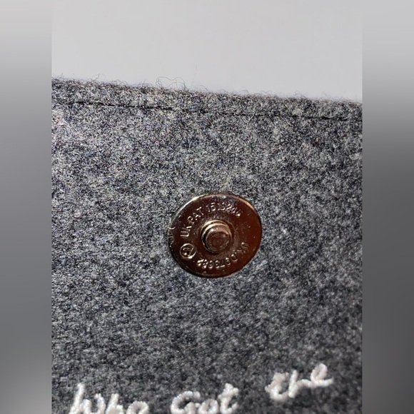 Lulu Guinness wool blend cat purse handbag gray - Picture 10 of 15